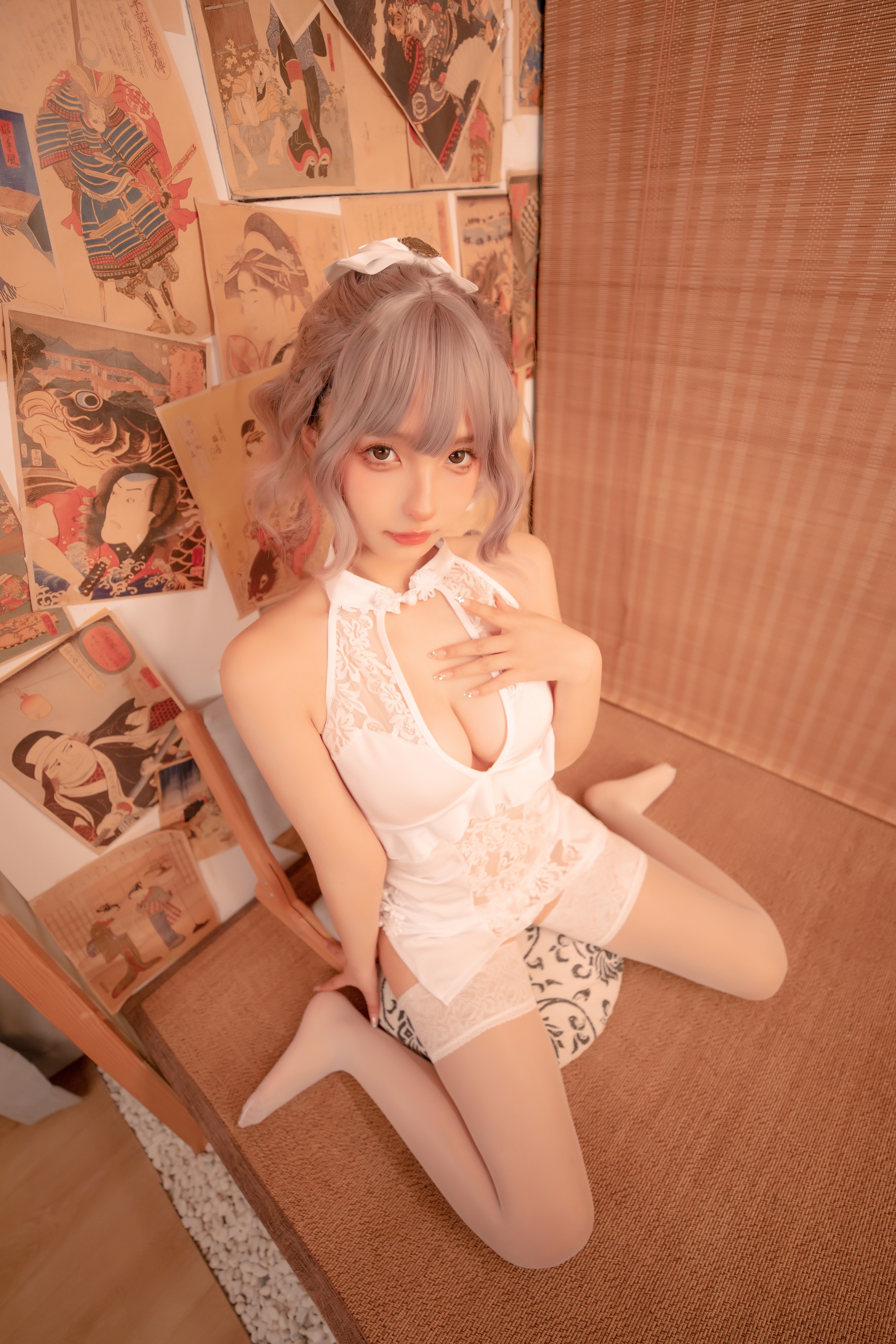 图片[1]-神楽坂真冬 – NO.099 白旗袍[75P]-XikXak